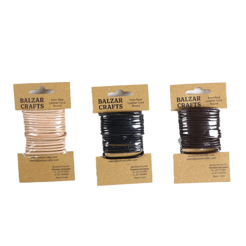 Real Leather Cowhide Cords, 3mm Real Leather Cowhide Cords, 3mm