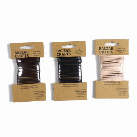 Real Leather Round Cowhide Cords, 2mm Real Leather Round Cowhide Cords, 2mm