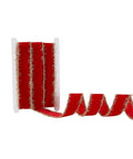 40mm Red Velvet Ribbon with Polyester Back Side & Gold Trimming – Luxury Craft & Gift Ribbon Red Velvet Ribbon with Polyester Back Side & Gold Trimming – Luxury Craft & Gift Ribbon