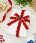 Red Velvet Ribbon with Polyester Back Side & Gold Trimming – Luxury Craft & Gift Ribbon Red Velvet Ribbon with Polyester Back Side & Gold Trimming – Luxury Craft & Gift Ribbon