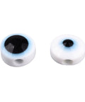 WHITE Resin Beads, Flat Round, Evil Eye, 6mm Resin Beads, Flat Round, Evil Eye, 6mm
