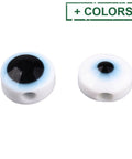 Resin Beads, Flat Round, Evil Eye, 6mm Resin Beads, Flat Round, Evil Eye, 6mm