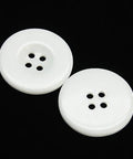 WHITE Resin Buttons , Dyed, Flat Round, 15mm Resin Buttons , Dyed, Flat Round, 15mm