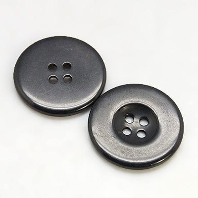 BLACK Resin Buttons, Dyed, Flat Round, 34mm Resin Buttons, Dyed, Flat Round, 34mm
