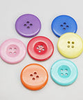 Resin Buttons, Dyed, Flat Round, Mixed Color 30mm Resin Buttons, Dyed, Flat Round, Mixed Color 30mm