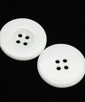 Resin Buttons, Dyed, Flat Round, White Size: about 11mm Resin Buttons, Dyed, Flat Round, White Size: about 11mm