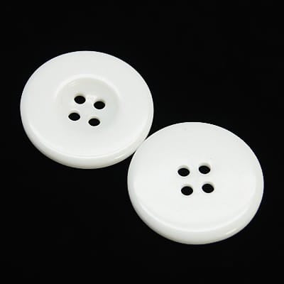 Resin Buttons, Dyed, Flat Round, White Size: about 11mm Resin Buttons, Dyed, Flat Round, White Size: about 11mm
