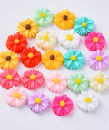 Resin Flower Cabochons – Mixed Colour Flatback Embellishments, 13mm Resin Flower Cabochons – Mixed Colour Flatback Embellishments, 13mm