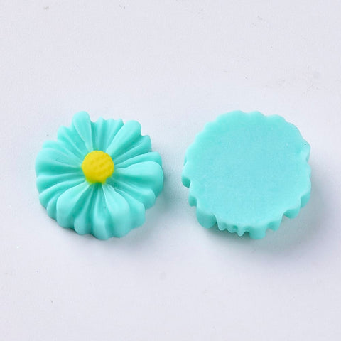 Resin Flower Cabochons – Mixed Colour Flatback Embellishments, 13mm Resin Flower Cabochons – Mixed Colour Flatback Embellishments, 13mm