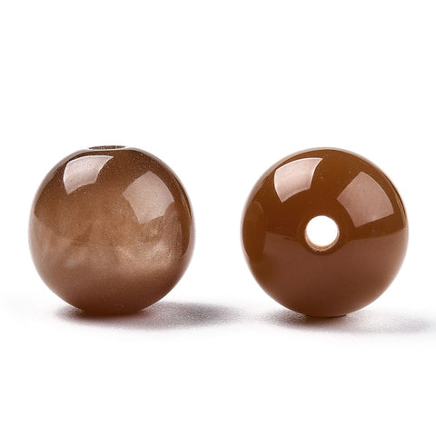 CAMEL Resin Imitation Gemstone Beads, Round 12mm, 2mm Hole Resin Imitation Gemstone Beads, Round 12mm, 2mm Hole