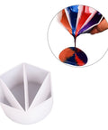 Reusable Split Cup for Paint Pouring, Silicone Cups for Resin Mixing, 4 Dividers, White Reusable Split Cup for Paint Pouring, Silicone Cups for Resin Mixing, 4 Dividers, White