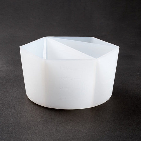 Reusable Split Cup for Paint Pouring, Silicone Cups for Resin Mixing, 4 Dividers, White Reusable Split Cup for Paint Pouring, Silicone Cups for Resin Mixing, 4 Dividers, White