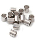 Rhodium Plated 925 Sterling Silver Crimp Beads, Tube, Real Platinum Plated Rhodium Plated 925 Sterling Silver Crimp Beads, Tube, Real Platinum Plated