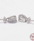 Rhodium Plated 925 Sterling Silver Cup Pearl Bail Pin Pendants, For Half Drilled Beads, for Half Drilled Beads, 16x4x4mm Rhodium Plated 925 Sterling Silver Cup Pearl Bail Pin Pendants, For Half Drilled Beads, for Half Drilled Beads, 16x4x4mm