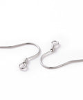 Rhodium Plated 925 Sterling Silver Earring Hooks, 15.5x15.4mm Rhodium Plated 925 Sterling Silver Earring Hooks, 15.5x15.4mm