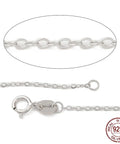 Rhodium Plated 925 Sterling Silver Necklaces,Thin Chain, Platinum, 45cm Rhodium Plated 925 Sterling Silver Necklaces,Thin Chain, Platinum, 45cm