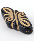 Rhombus Plating Acrylic Beads, Golden Metal Enlaced, Black, 30x14x5.5mm, Hole: 1mm Rhombus Plating Acrylic Beads, Golden Metal Enlaced, Black, 30x14x5.5mm, Hole: 1mm