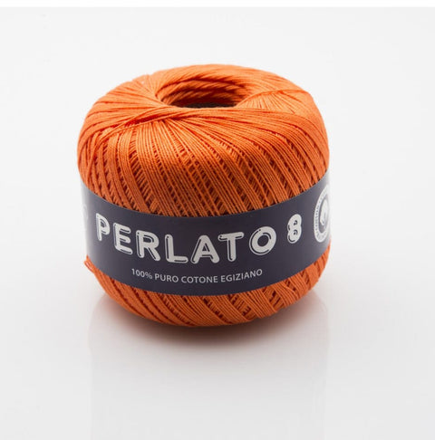 BURNT ORANGE Ria Filati Perlato 8, 100% Cotton Yarn Ria Filati Perlato 8, 100% Cotton Yarn