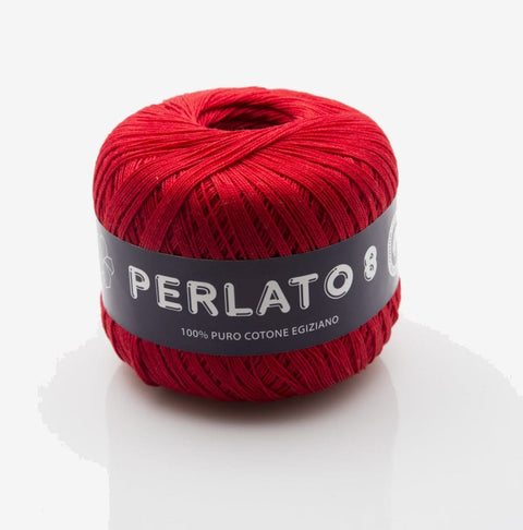 RED Ria Filati Perlato 8, 100% Cotton Yarn Ria Filati Perlato 8, 100% Cotton Yarn