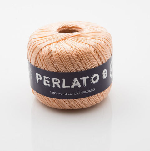 PEACH Ria Filati Perlato 8, 100% Cotton Yarn Ria Filati Perlato 8, 100% Cotton Yarn