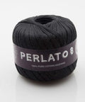 BLACK Ria Filati Perlato 8, 100% Cotton Yarn Ria Filati Perlato 8, 100% Cotton Yarn