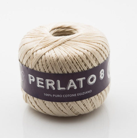 BEIGE Ria Filati Perlato 8, 100% Cotton Yarn Ria Filati Perlato 8, 100% Cotton Yarn