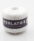 PURE WHITE Ria Filati Perlato 8, 100% Cotton Yarn Ria Filati Perlato 8, 100% Cotton Yarn