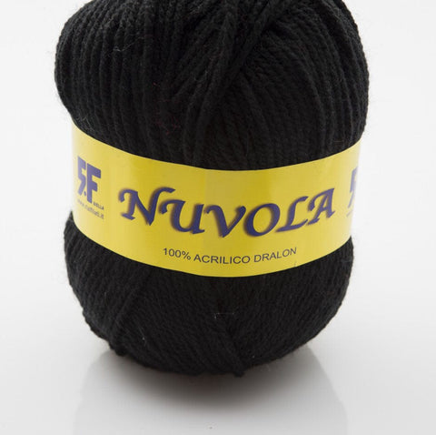 Rial Filati BLACK Rial Filati Nuvola Yarn Wool 100% Acrylic, 133 meters
