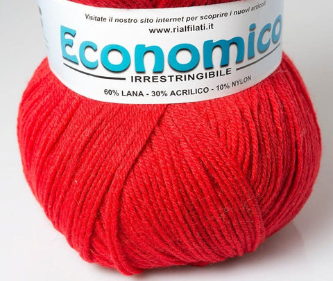MARLBORO RED Rial Filati Economico Wool Yarn 60% Wool, 30% Acrylic Rial Filati Economico Wool Yarn 60% Wool, 30% Acrylic