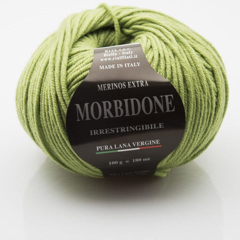 APPLE GREEN Rial Filati Morbidone Pure Merino Wool Yarn Rial Filati Morbidone Pure Merino Wool Yarn