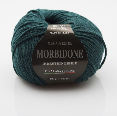 BOTTLE GREEN Rial Filati Morbidone Pure Merino Wool Yarn Rial Filati Morbidone Pure Merino Wool Yarn