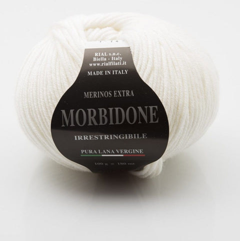 WHITE Rial Filati Morbidone Pure Merino Wool Yarn Rial Filati Morbidone Pure Merino Wool Yarn