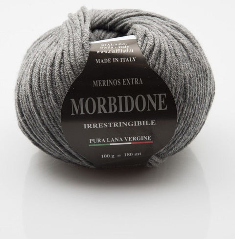 DARK MEGANGE GREY Rial Filati Morbidone Pure Merino Wool Yarn Rial Filati Morbidone Pure Merino Wool Yarn