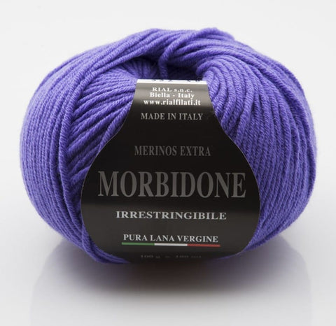 LIGHT PURPLE Rial Filati Morbidone Pure Merino Wool Yarn, Worsted Weight Yarn Rial Filati Morbidone Pure Merino Wool Yarn, Worsted Weight Yarn