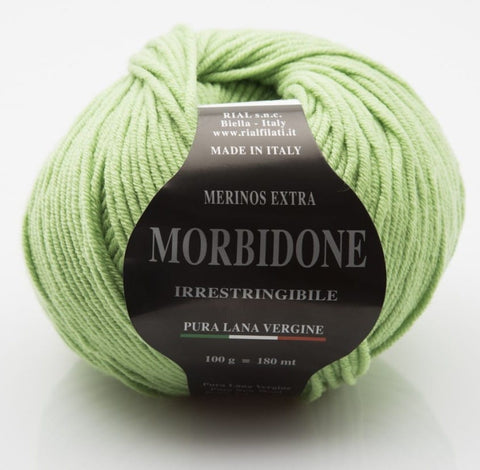 ACID GREEN Rial Filati Morbidone Pure Merino Wool Yarn, Worsted Weight Yarn Rial Filati Morbidone Pure Merino Wool Yarn, Worsted Weight Yarn