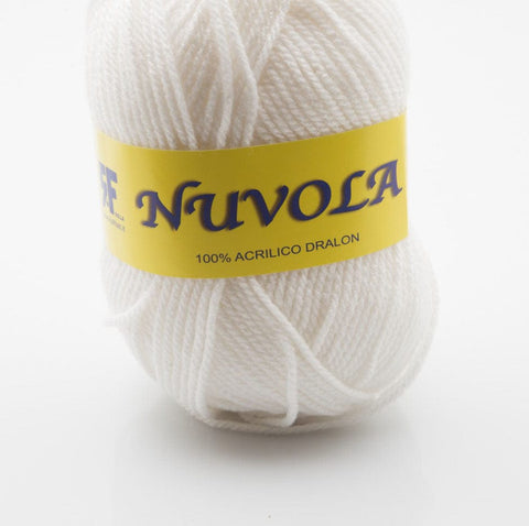WHITE Rial Filati Nuvola Yarn Wool 100% Acrylic, 133 meters Rial Filati Nuvola Yarn Wool 100% Acrylic, 133 meters
