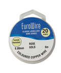 0.8mm / 6 meters Rose Gold Coloured Copper Wire | Tarnish resistant Craft Wire Rose Gold Coloured Copper Wire | Tarnish resistant Craft Wire