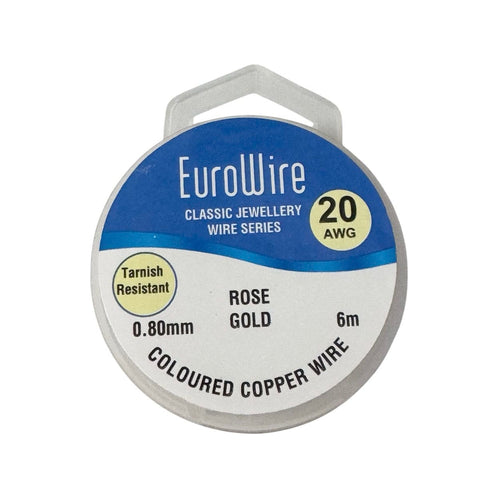 0.8mm / 6 meters Rose Gold Coloured Copper Wire | Tarnish resistant Craft Wire Rose Gold Coloured Copper Wire | Tarnish resistant Craft Wire