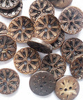 Round Carved 2-hole Basic Sewing Button, Coconut Button, 13mm Round Carved 2-hole Basic Sewing Button, Coconut Button, 13mm