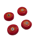 Round Hand Painted Glass Evil Eye Bead, 16x7mm Round Hand Painted Glass Evil Eye Bead, 16x7mm
