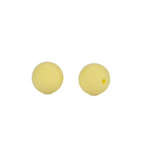 YELLOW Round Silicone Beads For Teethers, 15mm Round Silicone Beads For Teethers, 15mm