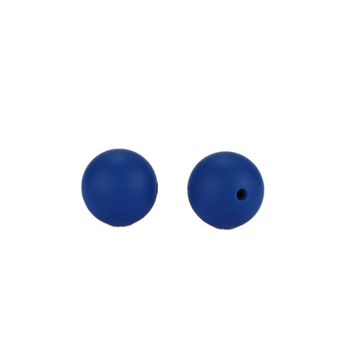 DARK BLUE Round Silicone Beads For Teethers, 15mm Round Silicone Beads For Teethers, 15mm