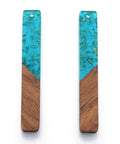 TRANSPARENT MEDIUM TURQUOISE WITH GOLD FOIL (RR8783-A04) (RR8783-X) Resin & Walnut Wood Big Pendants, Rectangle Charm, 51.5x7.5x3mm (2 PCS) (RR8783-X) Resin & Walnut Wood Big Pendants, Rectangle Charm, 51.5x7.5x3mm (2 PCS)