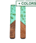 (RR8783-X) Resin & Walnut Wood Big Pendants, Rectangle Charm, 51.5x7.5x3mm (2 PCS) (RR8783-X) Resin & Walnut Wood Big Pendants, Rectangle Charm, 51.5x7.5x3mm (2 PCS)