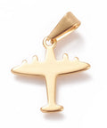(SA8811-G) 304 Stainless Steel Pendants, Airplane, 20.5mm (1 PC) (SA8811-G) 304 Stainless Steel Pendants, Airplane, 20.5mm (1 PC)