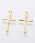 (SC8843-G) 304 Stainless Steel Pendants, Cross, Golden 9.5x16mm (10 PCS) (SC8843-G) 304 Stainless Steel Pendants, Cross, Golden 9.5x16mm (10 PCS)