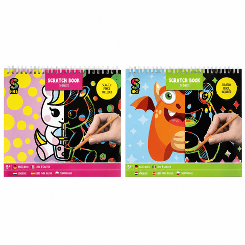 Scratch Book 20 x 24 cm – 10 Sheets with Scratch Pen Scratch Book 20 x 24 cm – 10 Sheets with Scratch Pen