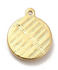 (SE8759-G) Ion Plating(IP) 304 Stainless Steel Pendant, with Enamel, Golden, Flat Round with Crown, White, 18.5mm (1 PC) (SE8759-G) Ion Plating(IP) 304 Stainless Steel Pendant, with Enamel, Golden, Flat Round with Crown, White, 18.5mm (1 PC)