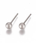 (SE8778-02) 304 Stainless Steel Stud Earrings, Ball Stud Earrings, Textured,15x4mm (8 PCS) (SE8778-02) 304 Stainless Steel Stud Earrings, Ball Stud Earrings, Textured,15x4mm (8 PCS)