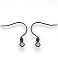 (SE8798-BL) 304 Stainless Steel Earring Hooks, Electrophoresis Black, 18mm (4 PCS) (SE8798-BL) 304 Stainless Steel Earring Hooks, Electrophoresis Black, 18mm (4 PCS)